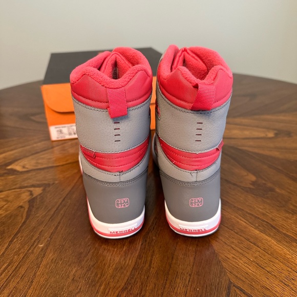 Merrell Girls Waterproof Snow Winter Boots Grey Pink - Picture 4 of 8